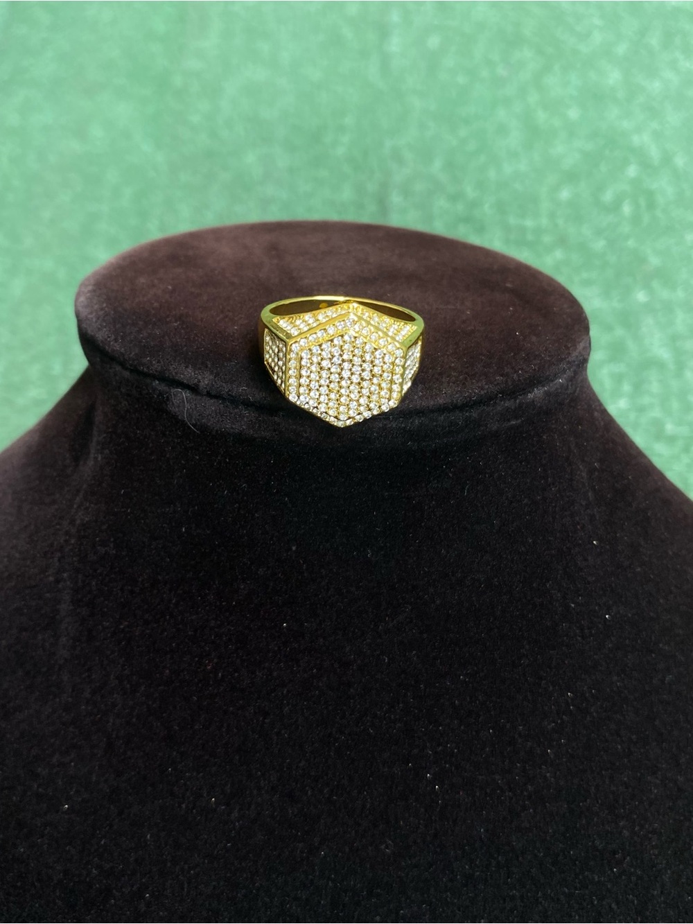 Gold hexagon ring - Picture 2 of 7